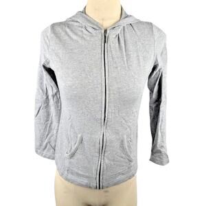 Karen Scott Sport Hoodie Zip Front Gray‎ Petites Women's Size PP